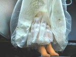 tall blonde vinyl bride doll feet